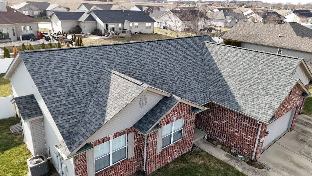 TEMPORARY placeholder — low-slope / commercial roof footprint from above (replace with Strata project photography when available)